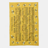 2026 Year Calendar Bee Honeycomb Apiary Custom Theedoek (Verticaal)
