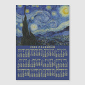 2026 Year Calendar Starry Night or Photo Magnet (Voorkant)
