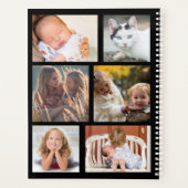 2026 Year Monthly Calendar Black Custom 9 Photos Planner (Achterkant)