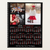 2026 Year Monthly Calendar Black Custom 9 Photos Planner (Voorkant)