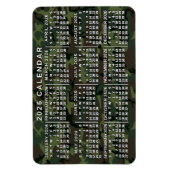 2026 Year Monthly Calendar Camouflage Camo Green Magneet (Verticaal)
