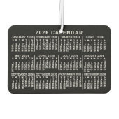 2026 Year Monthly Calendar Classic Black and White Luchtverfrisser (Achterkant)