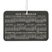 2026 Year Monthly Calendar Classic Black and White Luchtverfrisser (Voorkant)