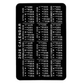 2026 Year Monthly Calendar Classic Black and White Magneet (Verticaal)
