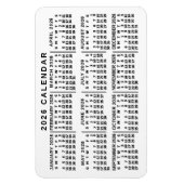 2026 Year Monthly Calendar Classic White and Black Magneet (Verticaal)