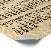 2026 Year Monthly Calendar Coffee Beans 3 Photos Poster (Hoek)