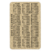 2026 Year Monthly Calendar Light Coffee Beans Magneet (Verticaal)
