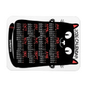 2026 Year Monthly Calendar Mid-Century Black Cat Magneet (Horizontaal)
