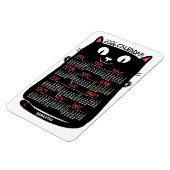 2026 Year Monthly Calendar Mid-Century Black Cat Magneet (Linkerzijde)