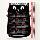2026 Year Monthly Calendar Mid-Century Black Cat Notitieboek (Achterkant)