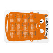 2026 Year Monthly Calendar Mid-Century Orange Cat Magneet (Horizontaal)