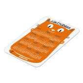 2026 Year Monthly Calendar Mid-Century Orange Cat Magneet (Linkerzijde)