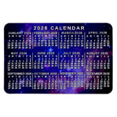 2026 Year Monthly Calendar Outer Space Nebula Magneet (Horizontaal)