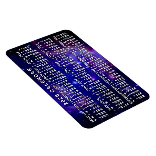 2026 Year Monthly Calendar Outer Space Nebula Magneet (Rechterzijde)