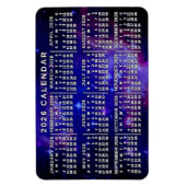 2026 Year Monthly Calendar Outer Space Nebula Magneet (Verticaal)