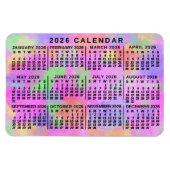 2026 Year Monthly Calendar Rainbow Splatter Paint Magneet (Horizontaal)