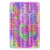 2026 Year Monthly Calendar Rainbow Splatter Paint Magneet (Verticaal)