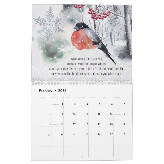 2026 Year of Change Floral Motivational Kalender (Feb 2026)