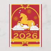 2026 Year of Horse Chinese Wall Calendar Feestdagenkaart (Voorkant)
