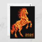 2026 Year of the Fire Horse Briefkaart (Voorkant / Achterkant)