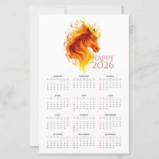 2026 Year of the Fire Horse Calendar (Voorkant)