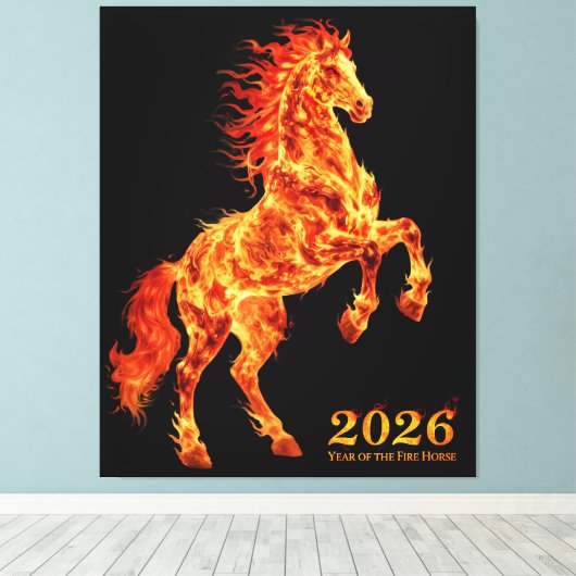 2026 Year of the Fire Horse Canvas Afdruk (Insitu (Houten vloer))