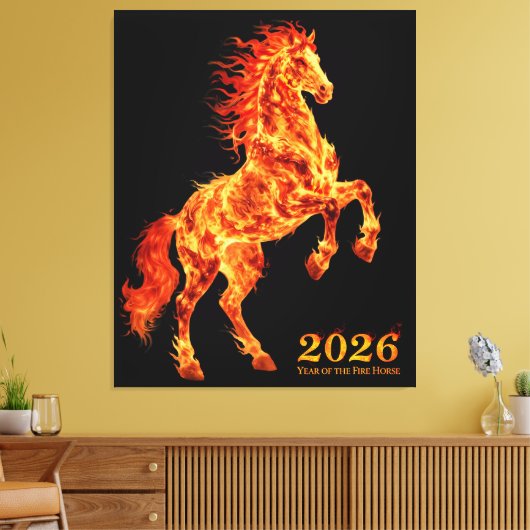 2026 Year of the Fire Horse Canvas Afdruk (Insitu (Woonkamer))