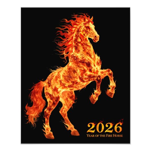 2026 Year of the Fire Horse Foto Afdruk (Voorkant)
