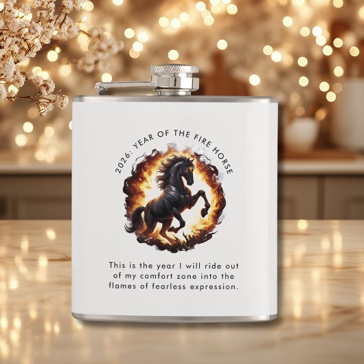 2026 Year of the Fire Horse Motivational Quote Heupfles