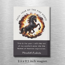 2026 Year of the Fire Horse Motivational Quote Magneet