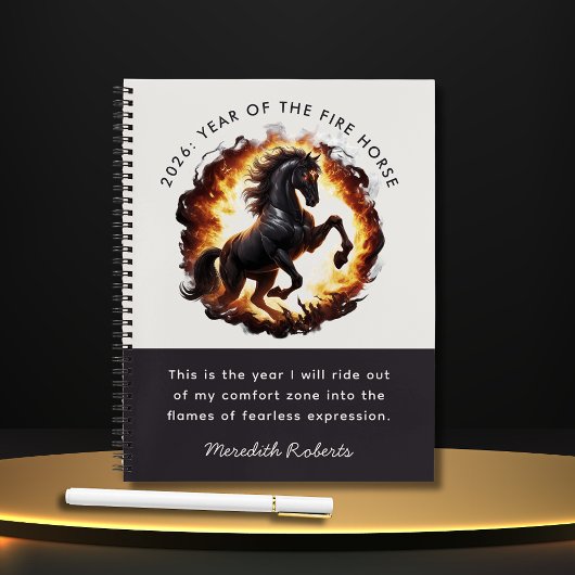 2026 Year of the Fire Horse Motivational Quote Notitieboek