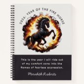 2026 Year of the Fire Horse Motivational Quote Notitieboek (Voorkant)
