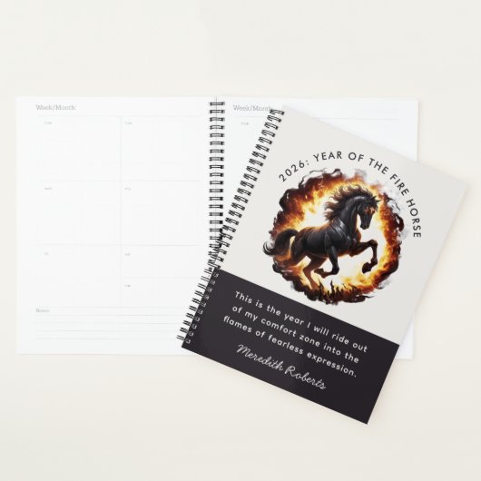 2026 Year of the Fire Horse Motivational Quote Planner (Display)