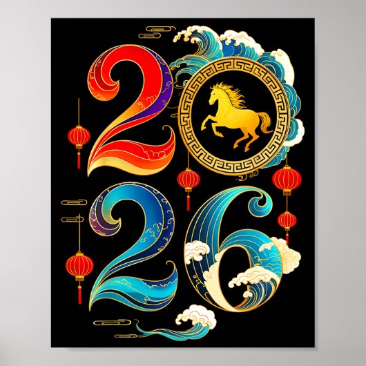 2026 Year Of The Horse Lunar Chinese New Year 2026 Poster (Voorkant)