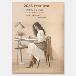 2026 Year Text Lettering Writing Magneet