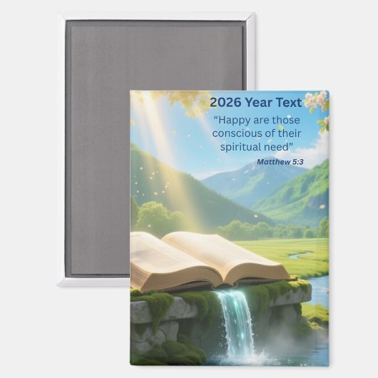 2026 Year Text Paradise Magneet (Voorkant / Achterkant)