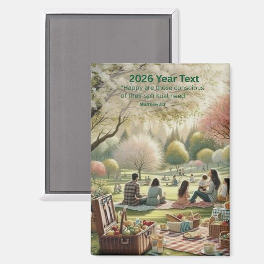 2026 Year Text Paradise Magneet (Voorkant / Achterkant)