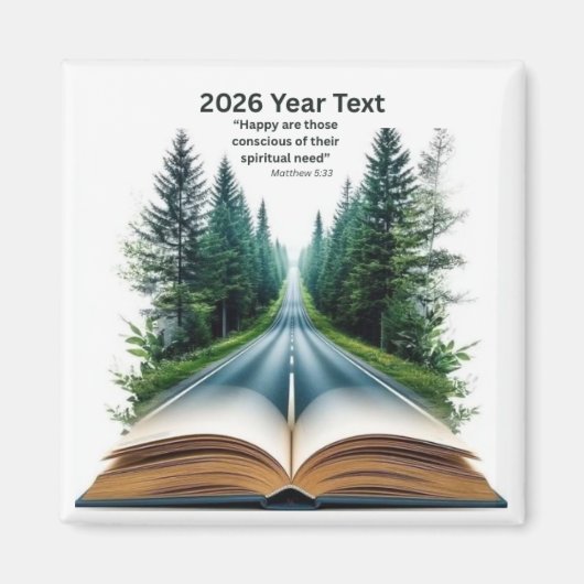 2026 Year Text Road to Life Magneet (Voorkant)