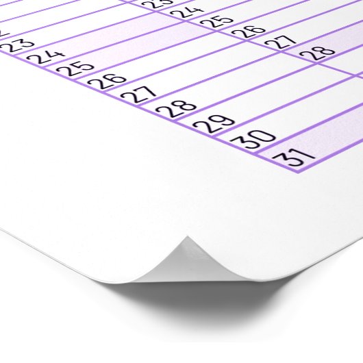 2026 Year-to-View Wall Planner Calendar  Poster (Hoek)