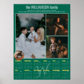 2026 Yearly Calendar 4 Photo Collage Personalized Poster (Voorkant)
