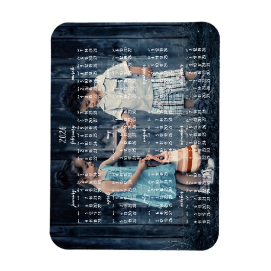 2026 Yearly Calendar Photo Magnet 3x4 Magneet (Verticaal)