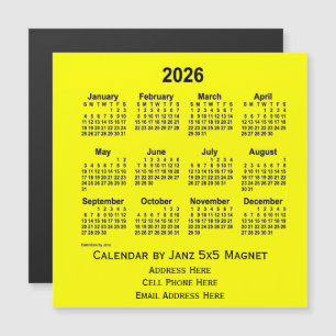 2026 Yellow Business Calendar van Janz