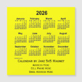 2026 Yellow Business Calendar van Janz (Voorkant)