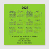 2026 Yellow Green Business Calendar van Janz (Voorkant)