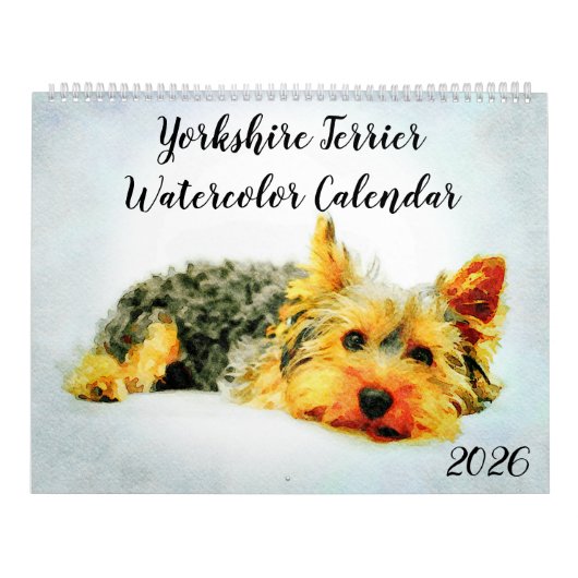 2026 Yorkshire Terrier hondenliefhebber eigenaar Y Kalender (Hoes)