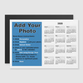 2026 Your photo 5x7 Mini Calendar Magnet Template Magnetische Uitnodiging (Voorkant / Achterkant)