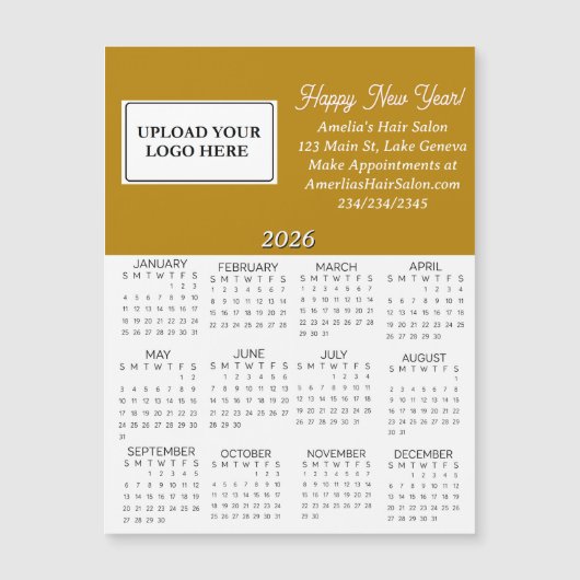 2026 Zakelijk Logo Mini Kalender (Voorkant)