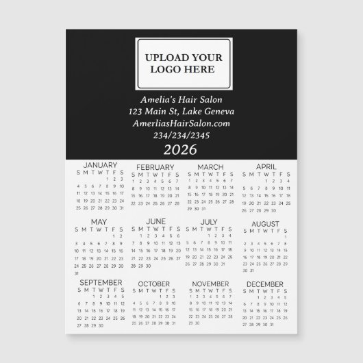 2026 Zakelijk Logo Mini Kalender (Voorkant)
