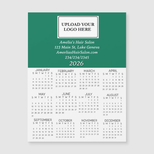 2026 Zakelijk Logo Mini Kalender (Voorkant)