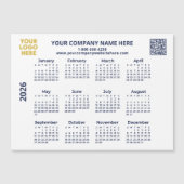 2026 Zakelijk Uw Logo QR Code Kalender Magnet (Voorkant)
